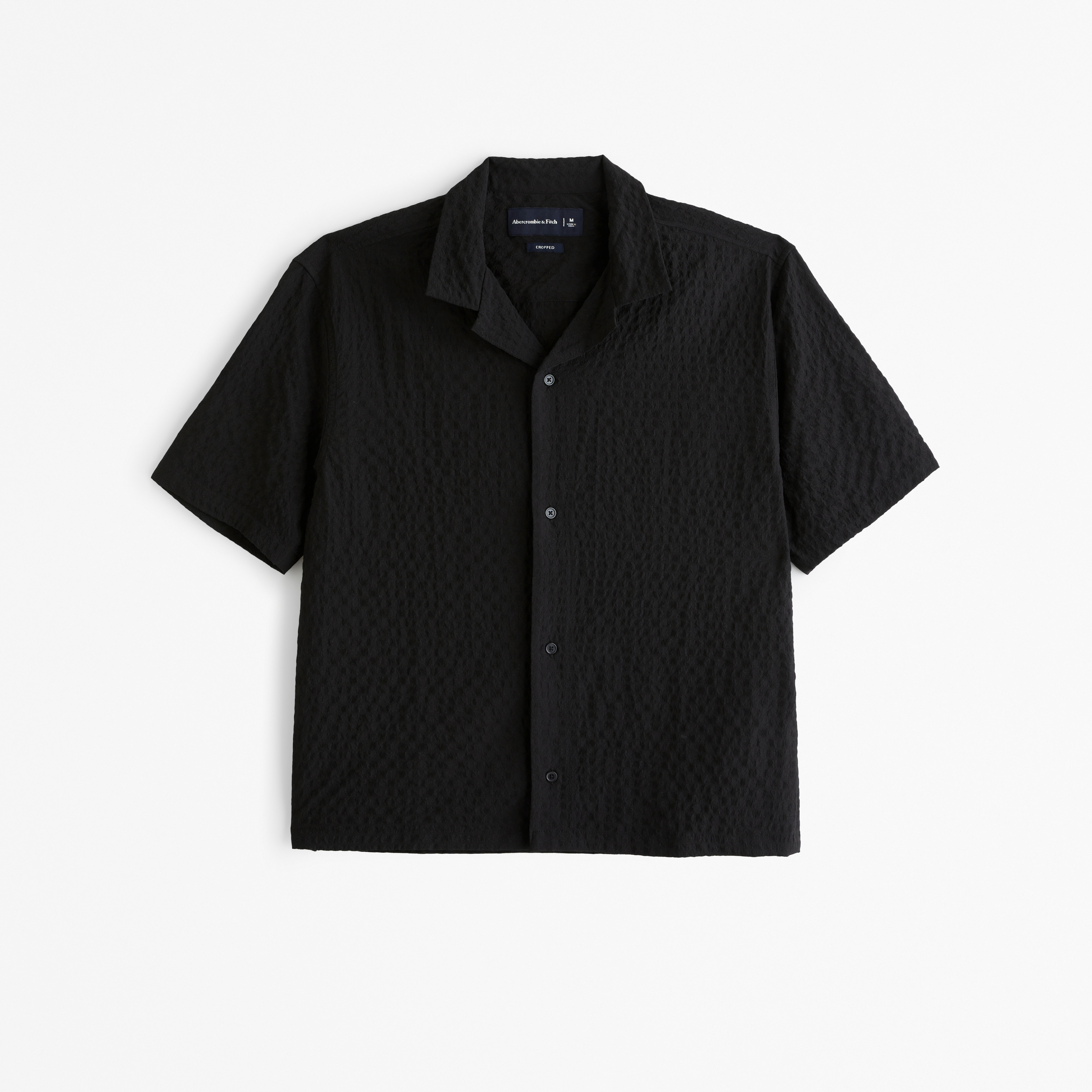 トップス THE RERACS 21ss REGULAR COLLAR SHIRT 48 Abercrombie & Fitch Camp Collar Cropped Textured Shirt | MainPlace