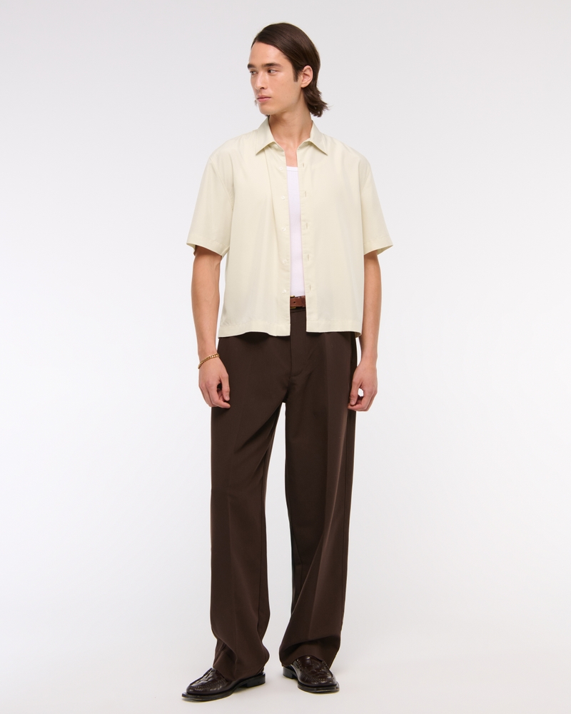 Short-Sleeve Cupro Button-Up Shirt