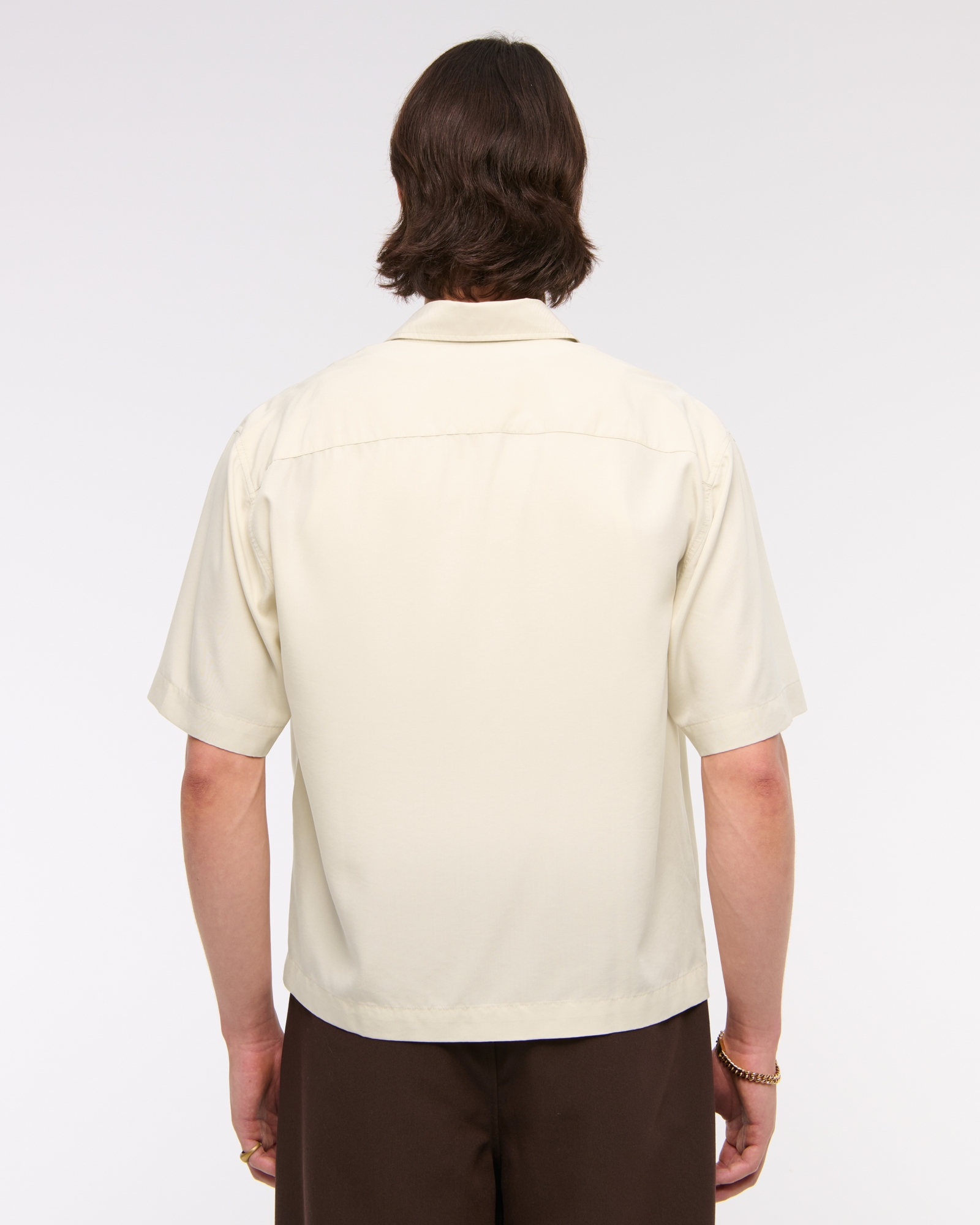 Short-Sleeve Cupro Button-Up Shirt