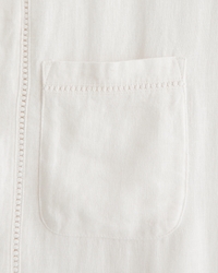 Camp Collar Summer Linen-Blend Embroidered Shirt