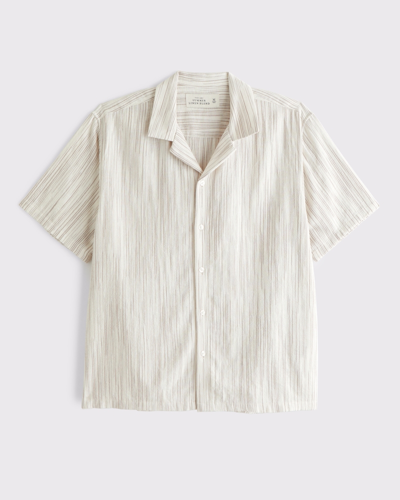 Camp Collar Summer Linen-Blend Shirt