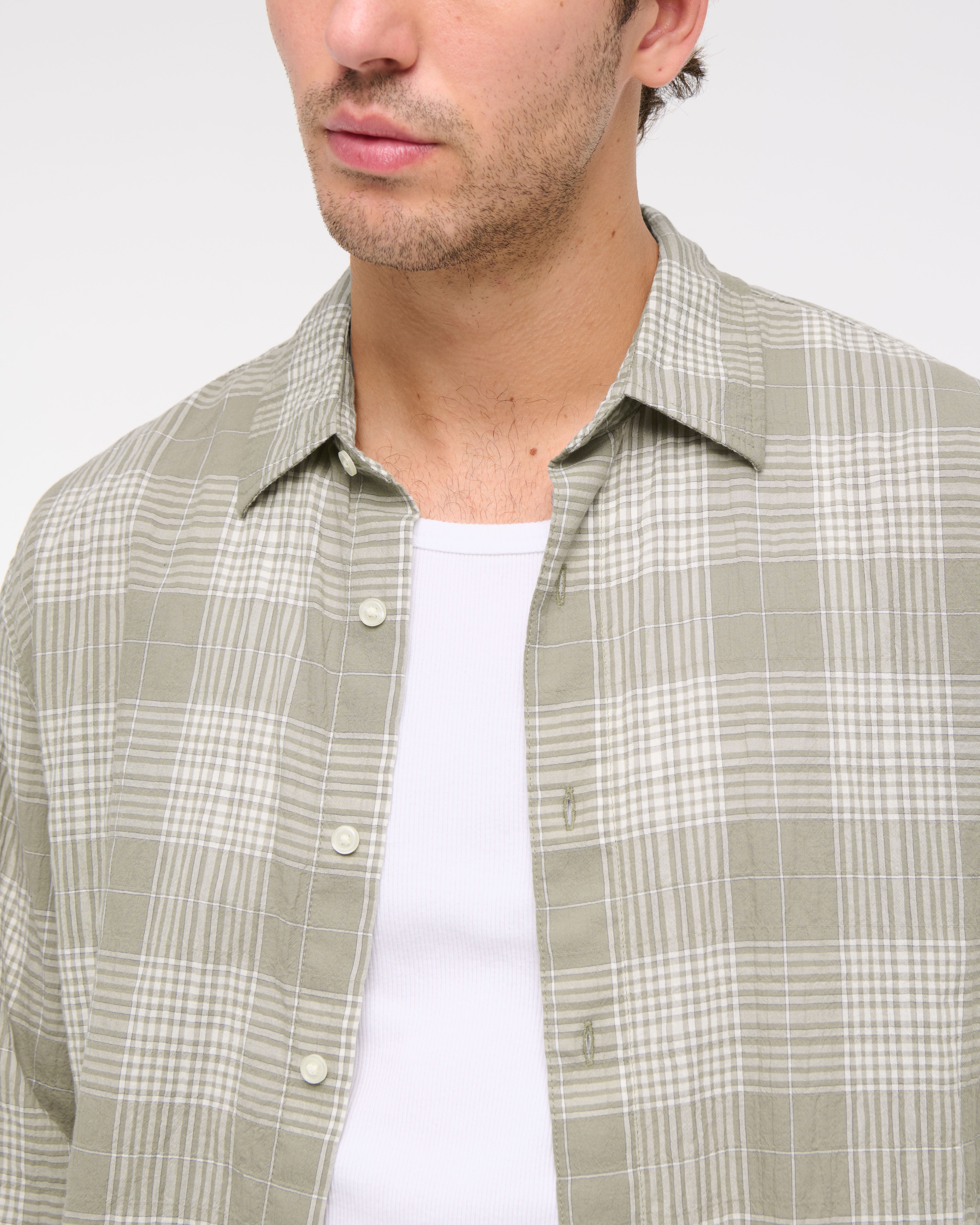 Men's Textured Button-Up Shirt | Men's Clearance
