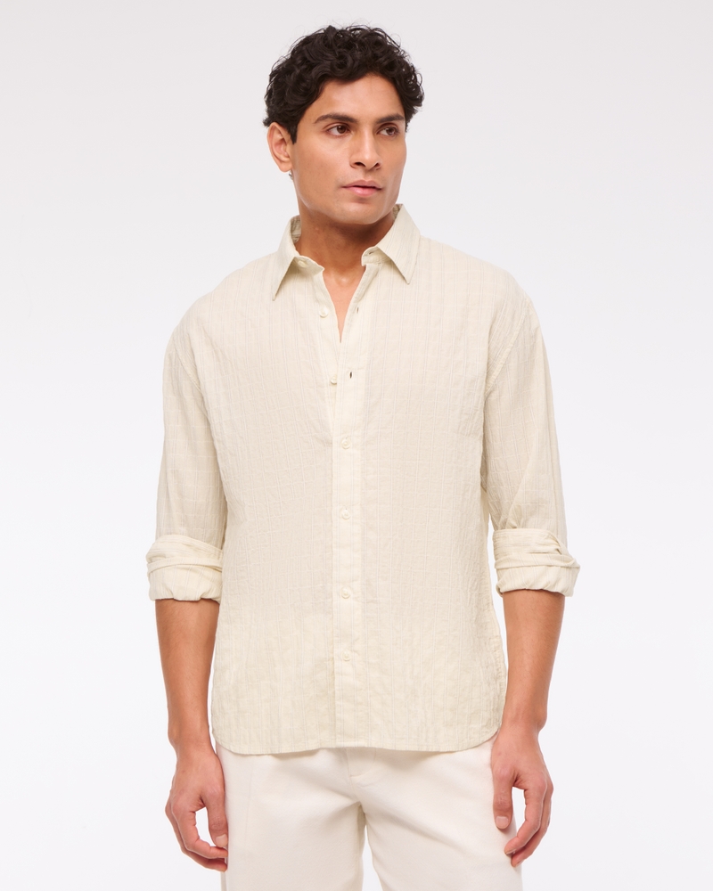 Textured Button-Up Shirt
