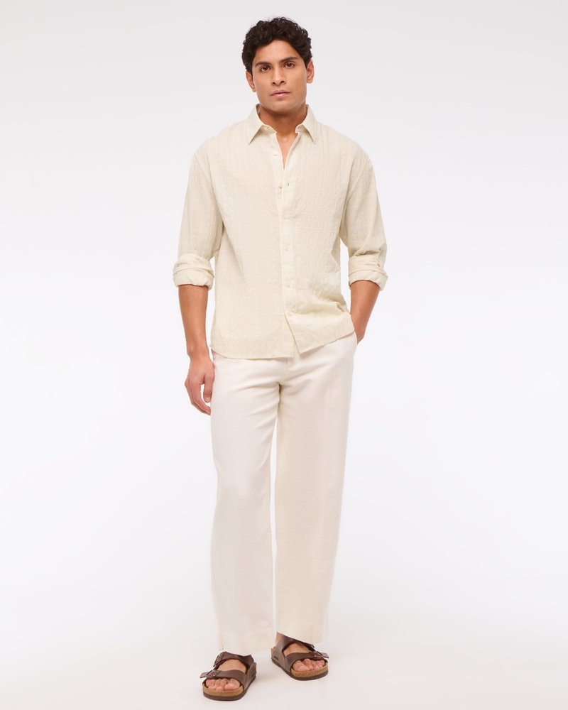 Textured Button-Up Shirt