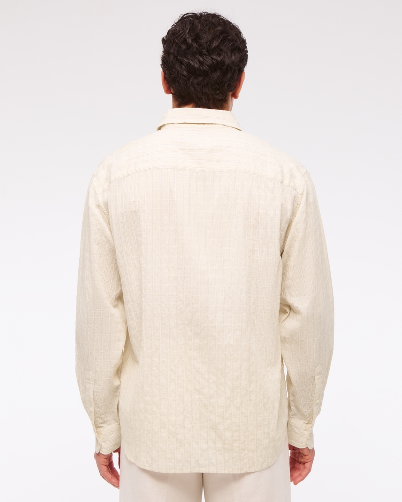 Textured Button-Up Shirt