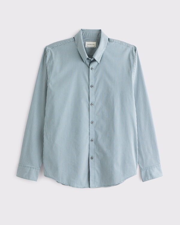 A&F Go-To Athletic Fit Shirt, Light Blue Stripe view 1