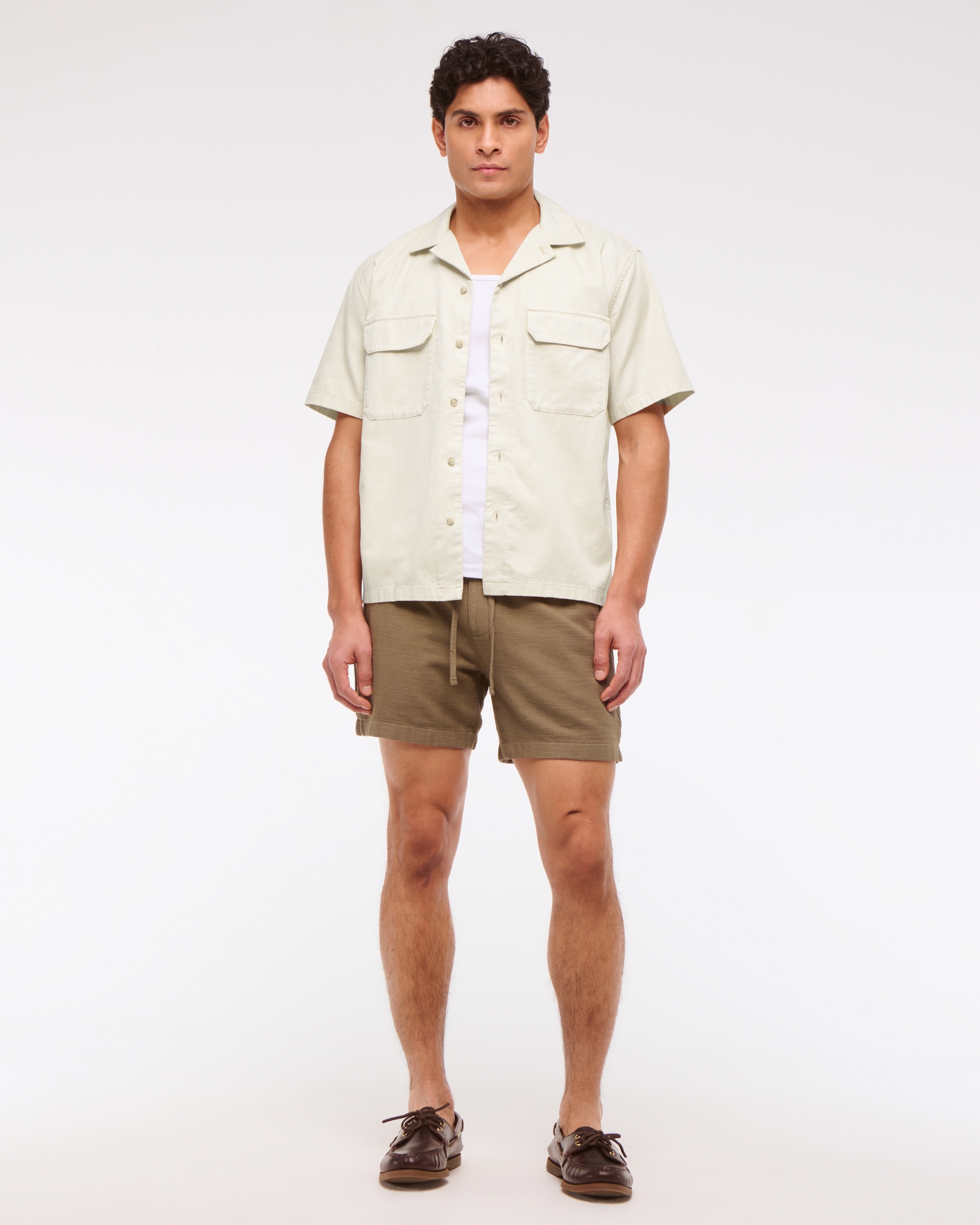 Camp Collar Button-Up Shirt