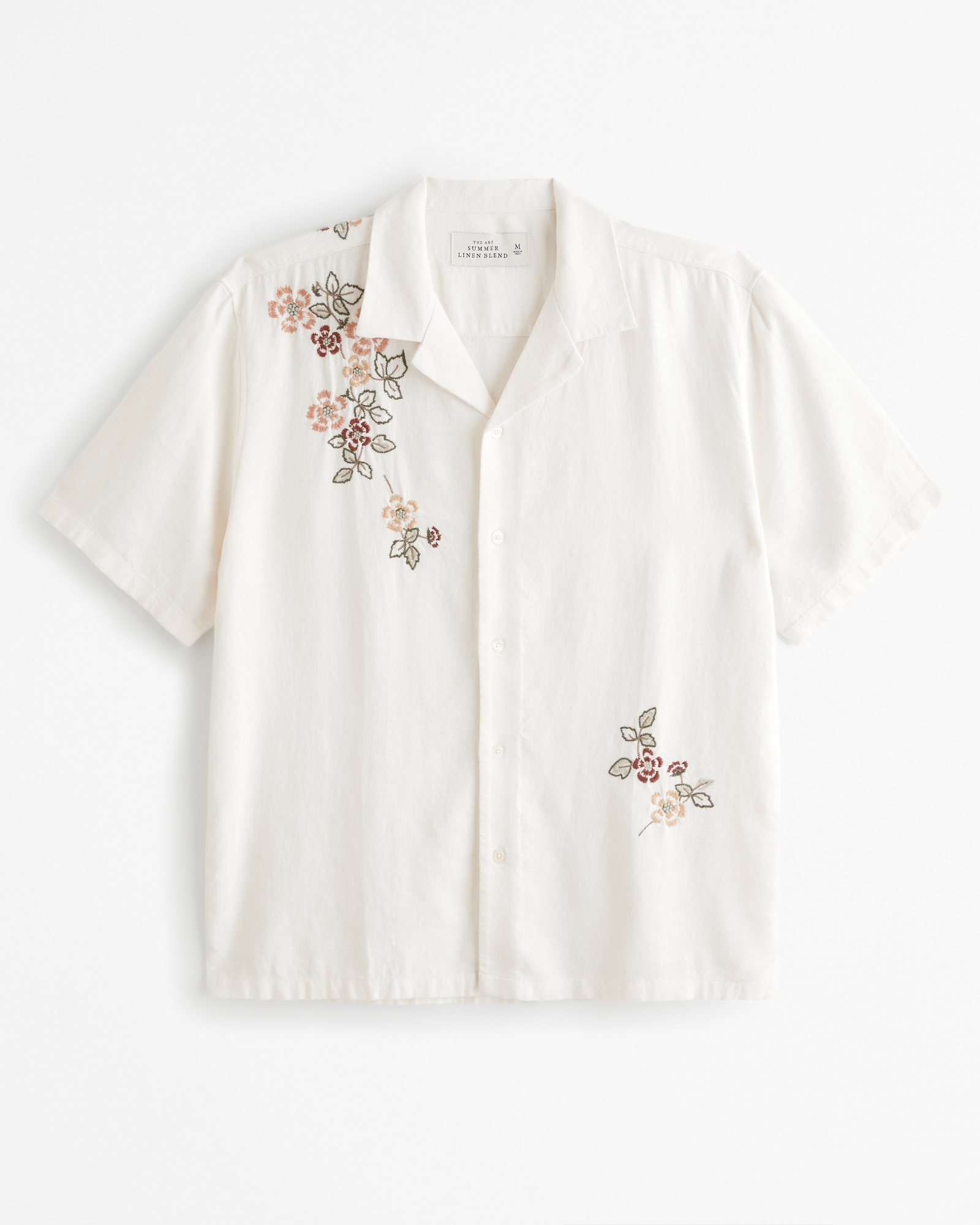 Custom Men's Summer Camp Collar Crisp White Linen Shirt – Luxire