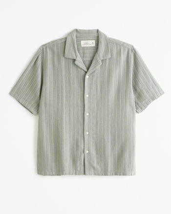 Men's Camp Collar Summer Linen-Blend Shirt | Men's Sale | Abercrombie.com