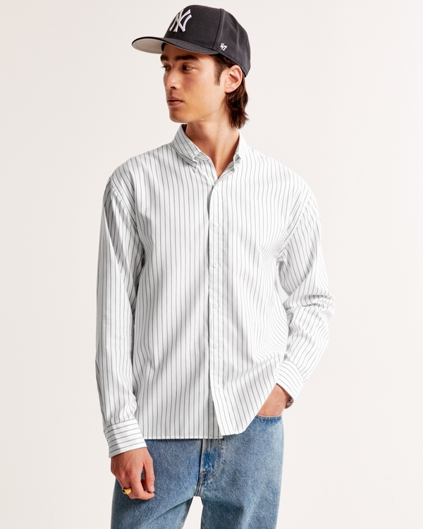 Oxford Shirt, White Stripe