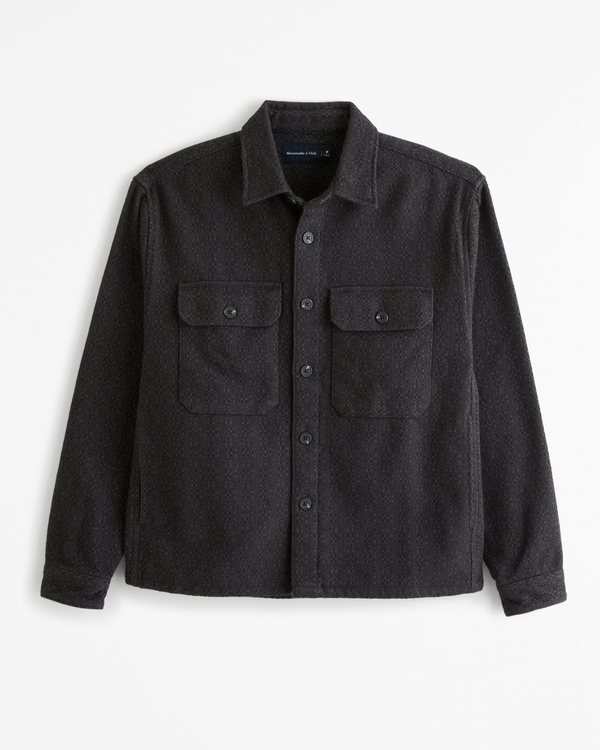 Flannel Shirt Jacket, Black Pattern