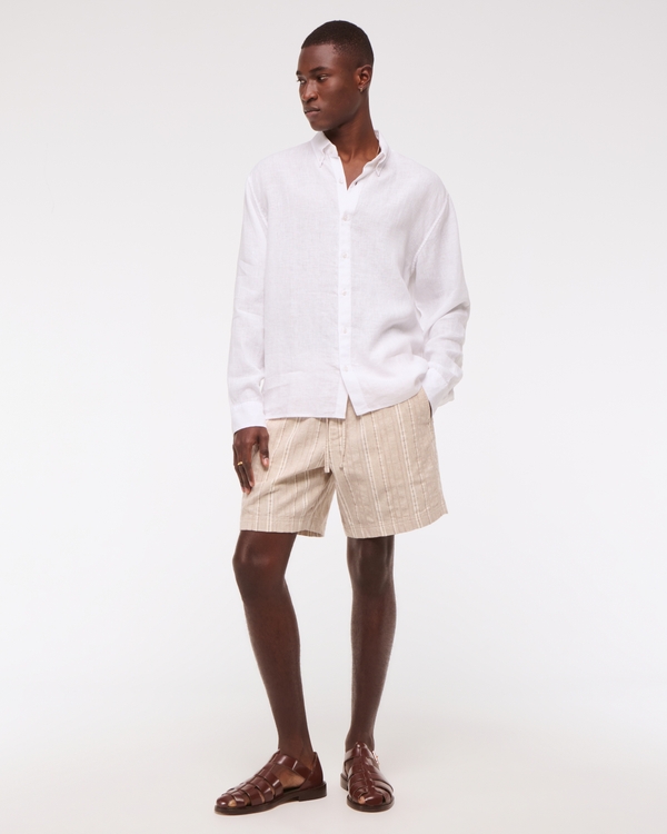 100% Linen Button-Up Shirt