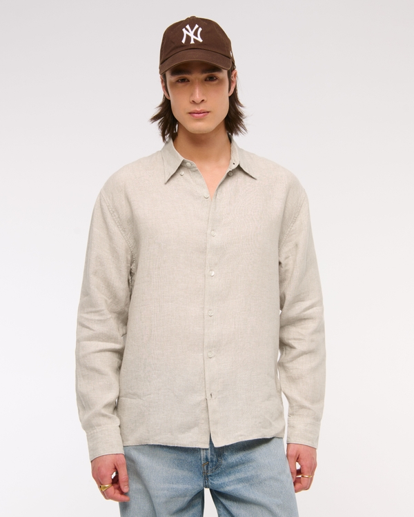 100% Linen Button-Up Shirt