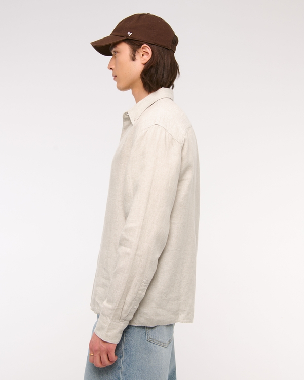 100% Linen Button-Up Shirt