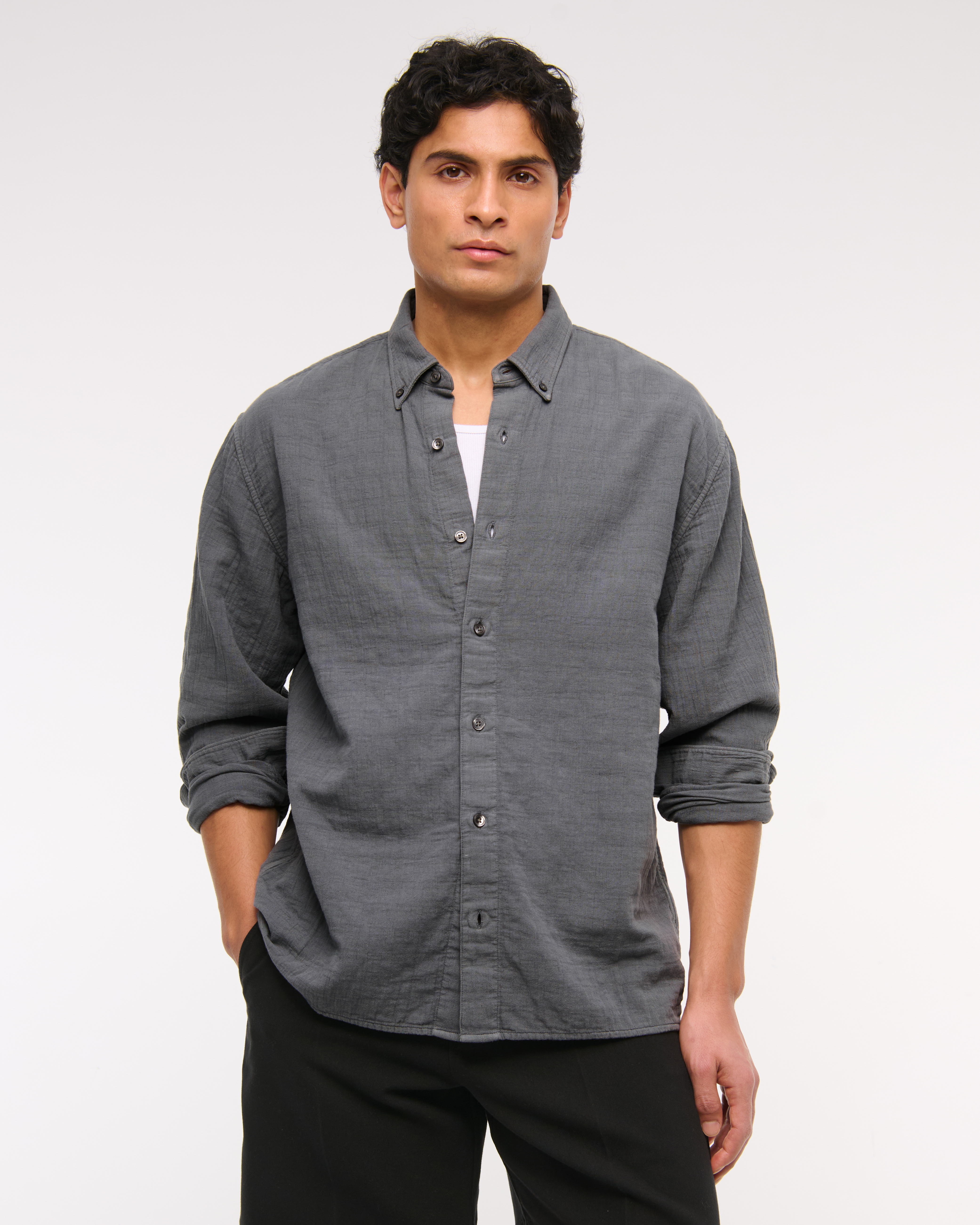Abercrombie & Fitch A&f Breezy Shirt In Blue