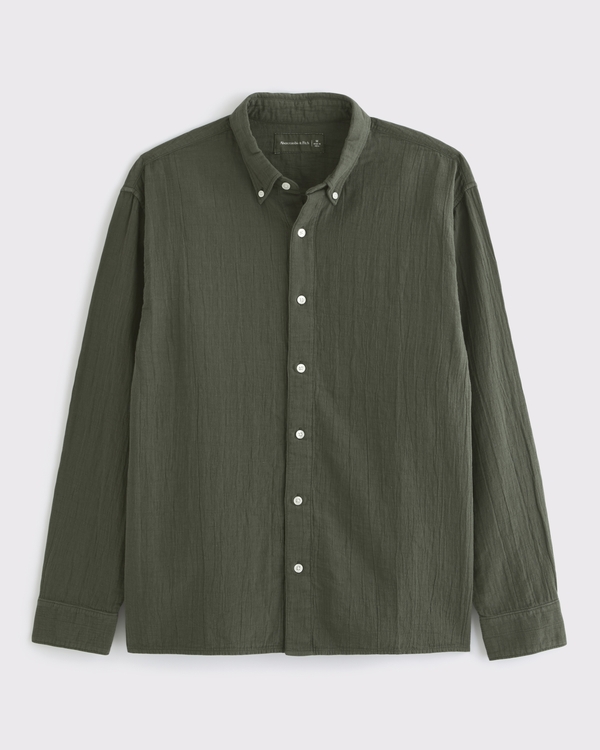 A&F Breezy Shirt, Dark Olive view 1
