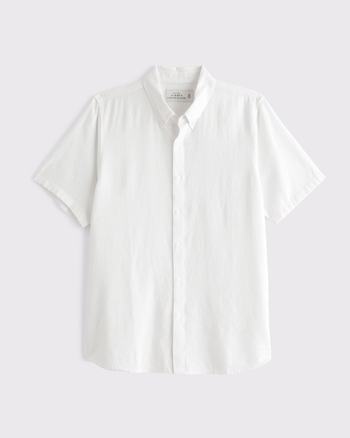 Short-Sleeve Summer Linen-Blend Button-Up Shirt from Abercrombie & Fitch - $29.97