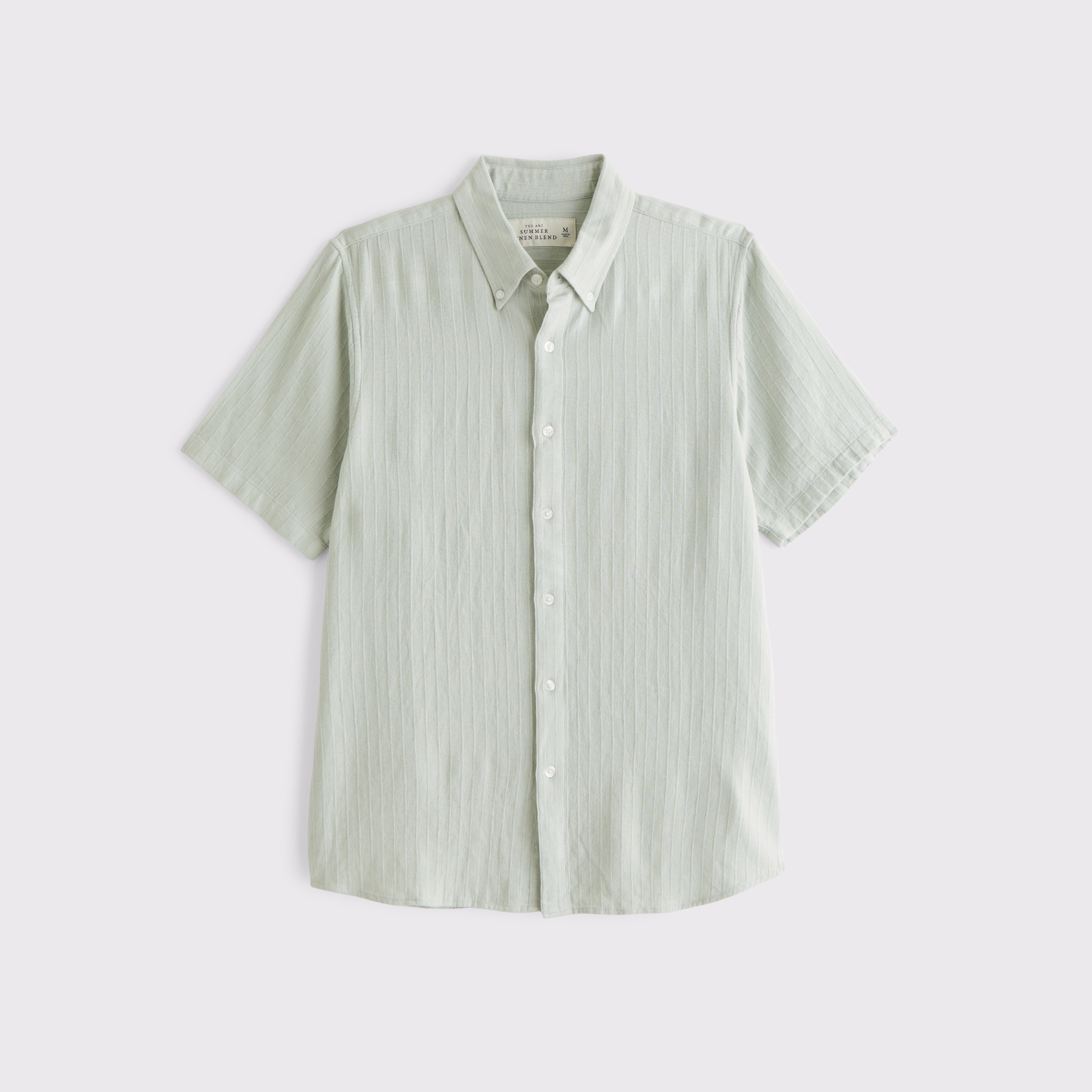Men's Short-Sleeve Summer Linen-Blend Button-Up Shirt