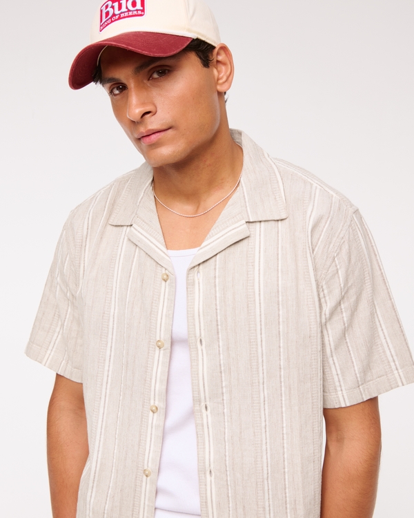 Camp Collar Summer Linen-Blend Shirt