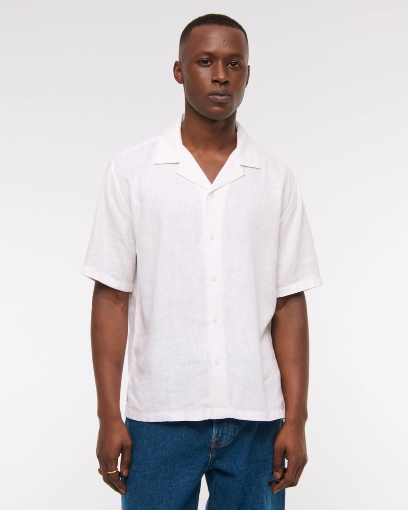 Camp Collar Summer Linen-Blend Shirt