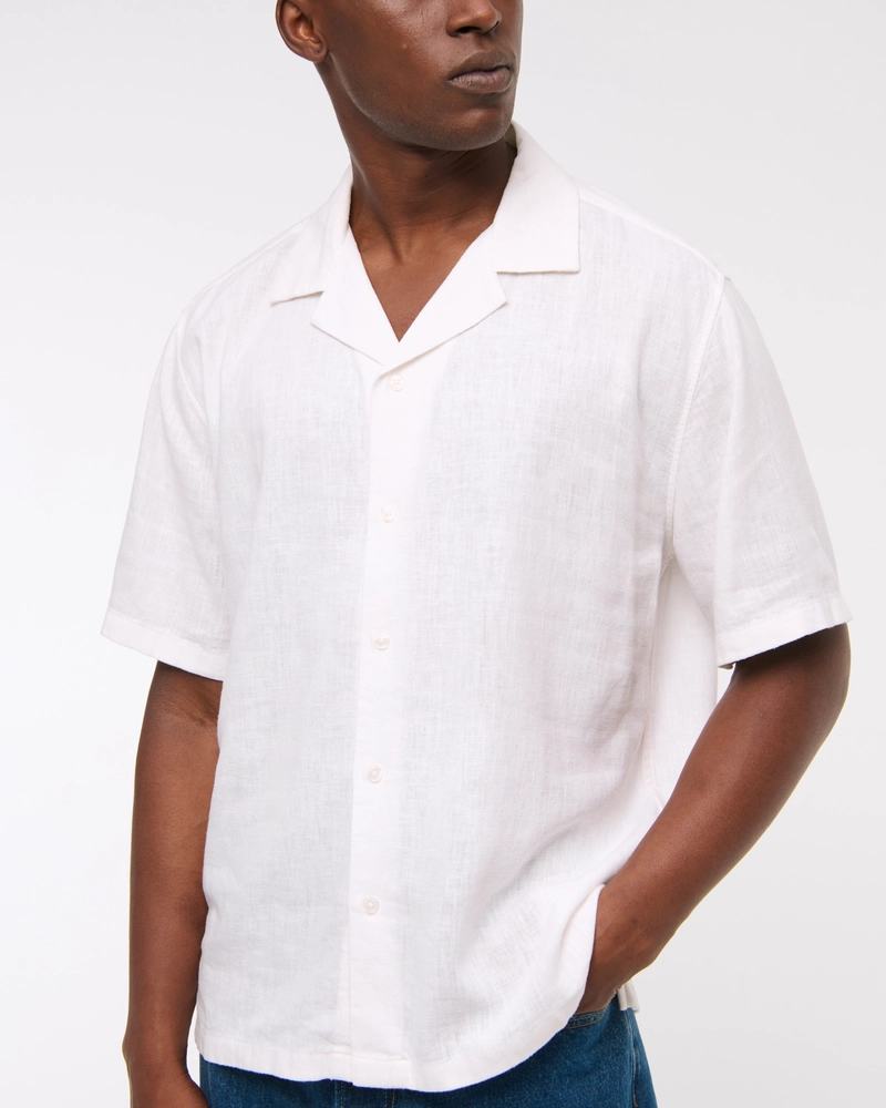 Camp Collar Summer Linen-Blend Shirt