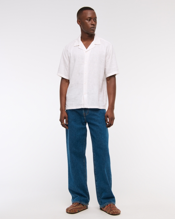 Camp Collar Summer Linen-Blend Shirt
