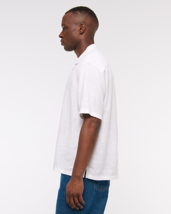 Camp Collar Summer Linen-Blend Shirt