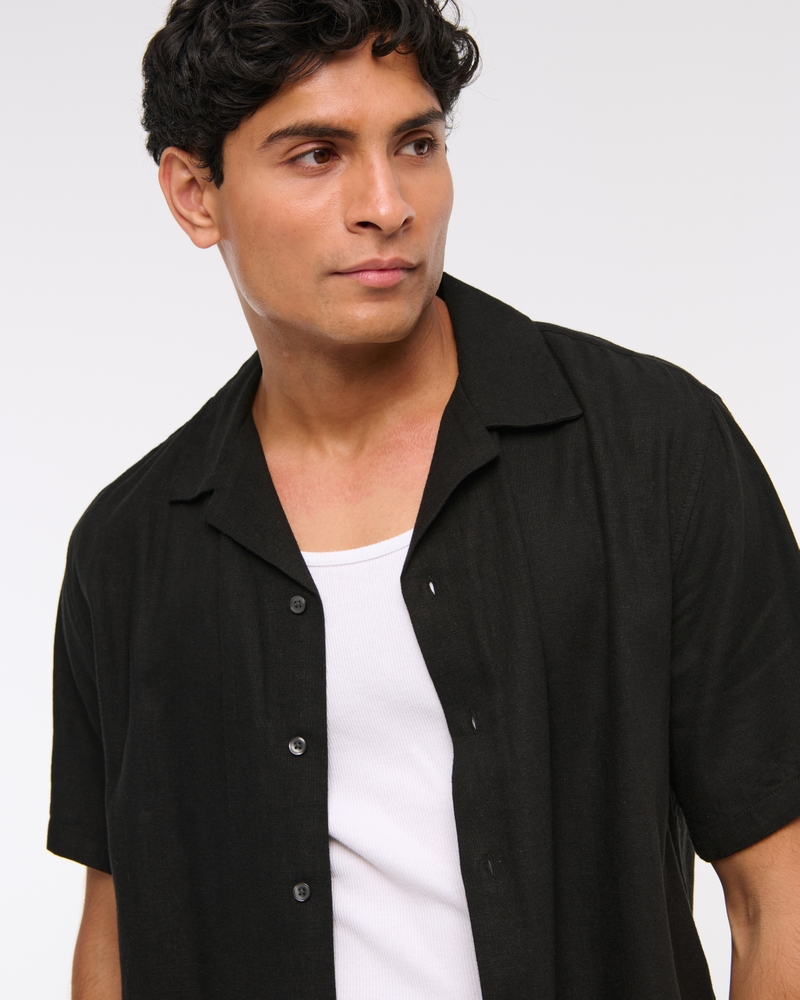 Camp Collar Summer Linen-Blend Shirt