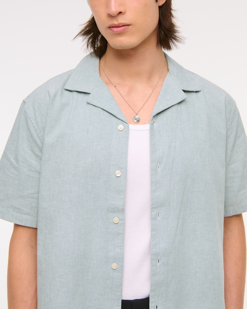 Camp Collar Summer Linen-Blend Shirt