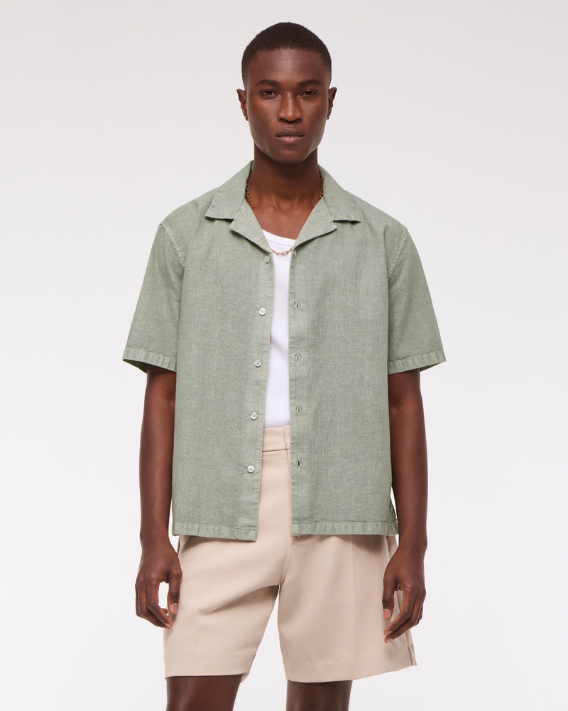 Camp Collar Summer Linen-Blend Shirt
