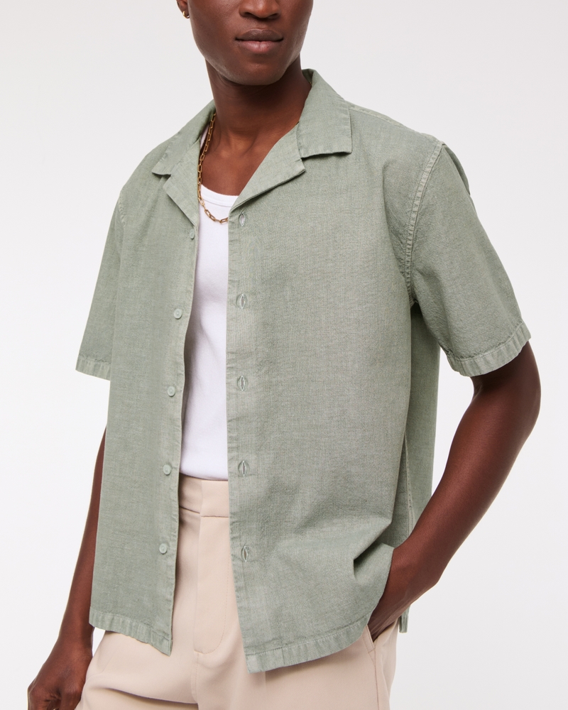 Camp Collar Summer Linen-Blend Shirt