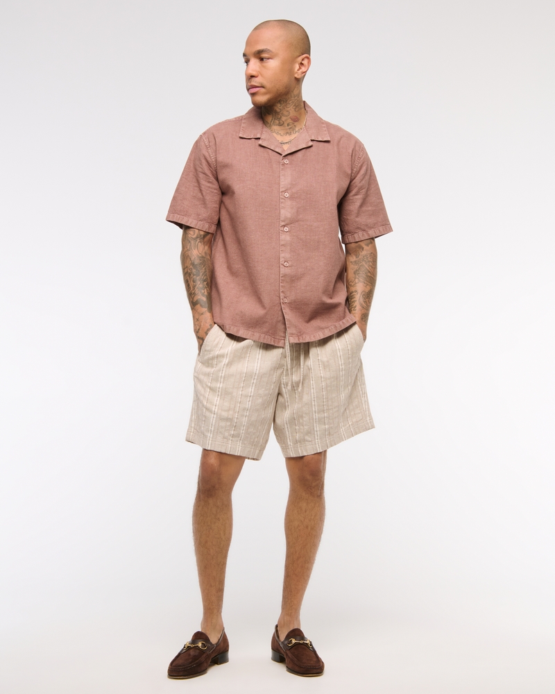 Camp Collar Summer Linen-Blend Shirt
