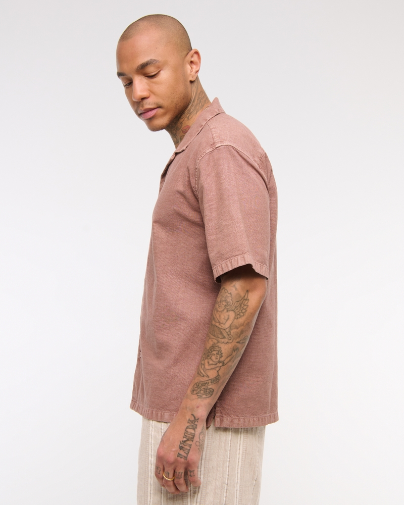 Camp Collar Summer Linen-Blend Shirt