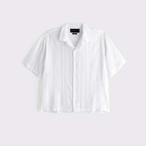 Мужские рубашки Abercrombie & Fitch Camp Collar Button-Up Shirt