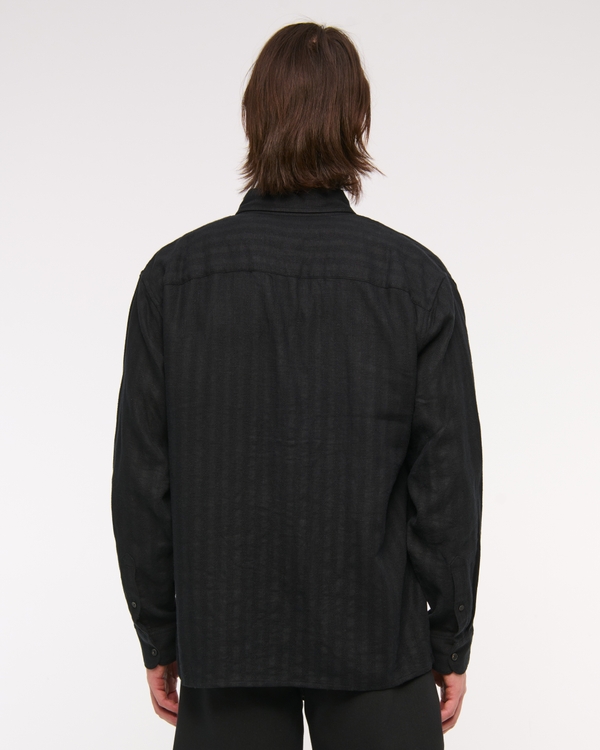 Summer Linen-Blend Button-Up Shirt