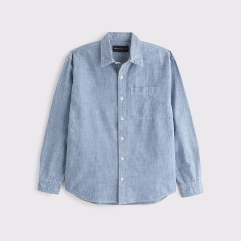 Мужские рубашки Abercrombie & Fitch Chambray Button-Up Shirt