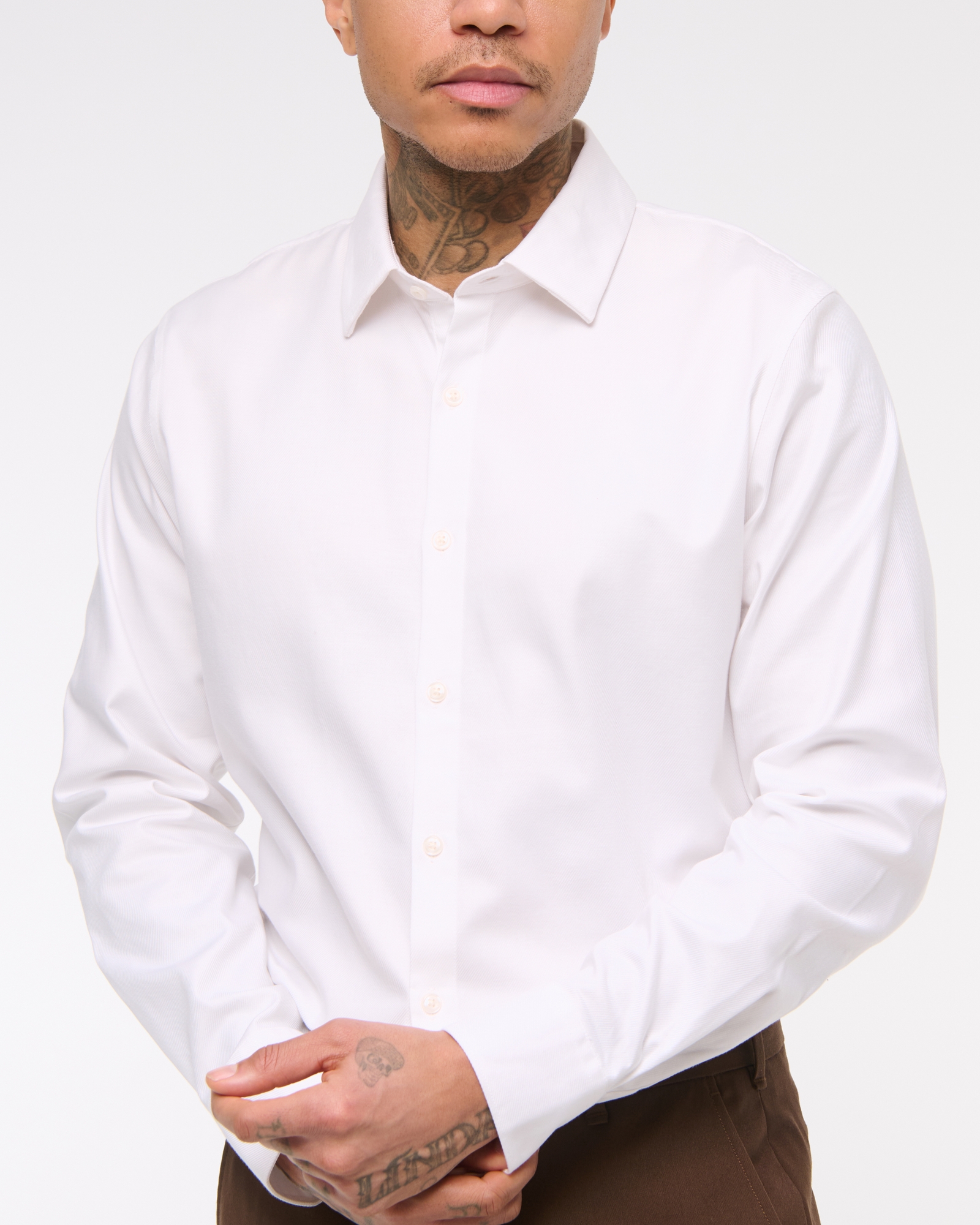 A&F Collins Slim Stretch Suiting Shirt