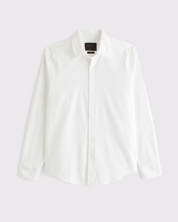 The A&F Collins Stretch Suiting Shirt, White view 1