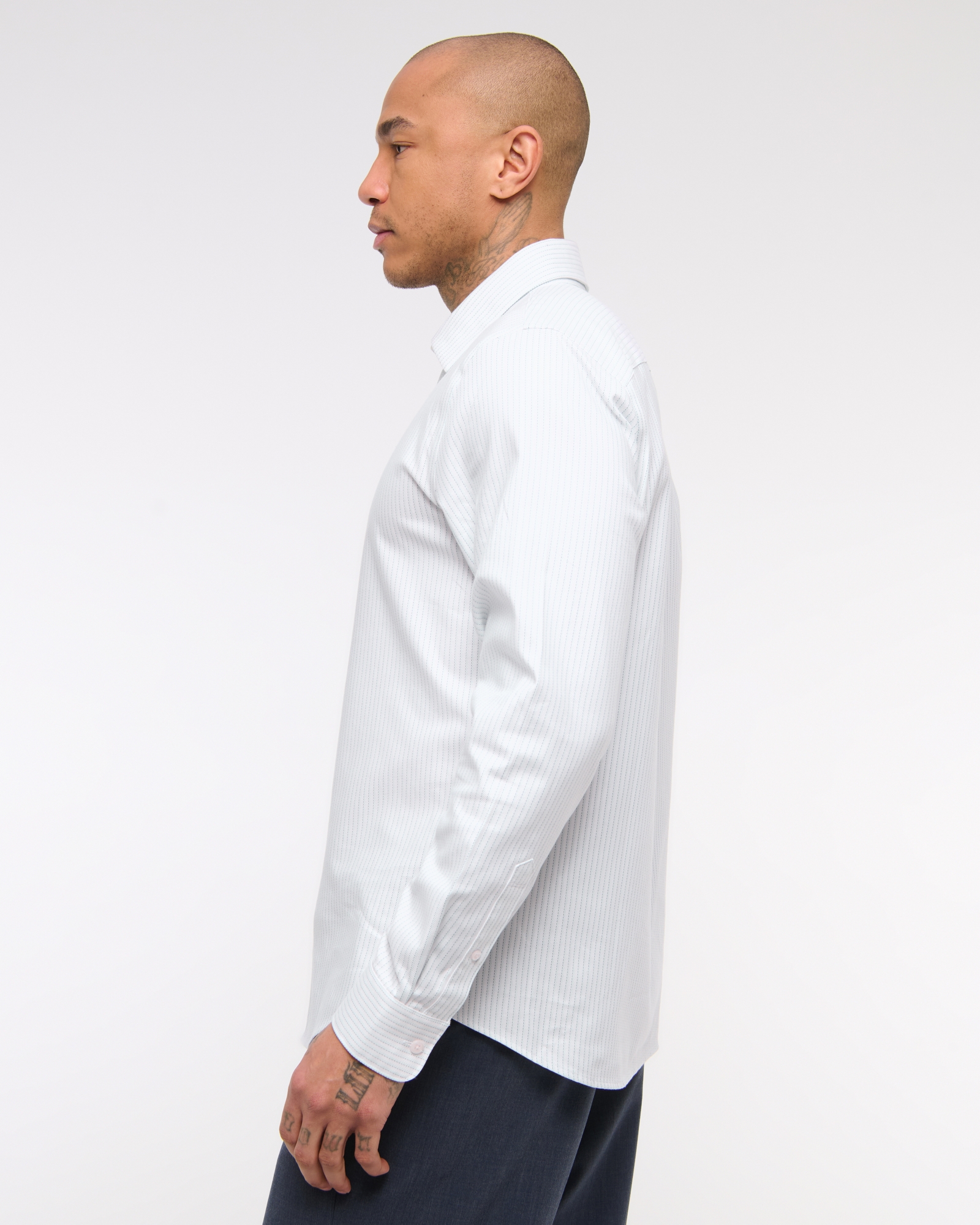 A&F Collins Slim Stretch Suiting Shirt