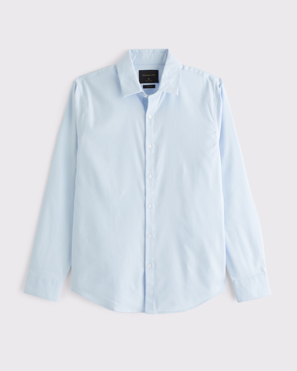 The A&F Collins Stretch Suiting Shirt, Light Blue view 1