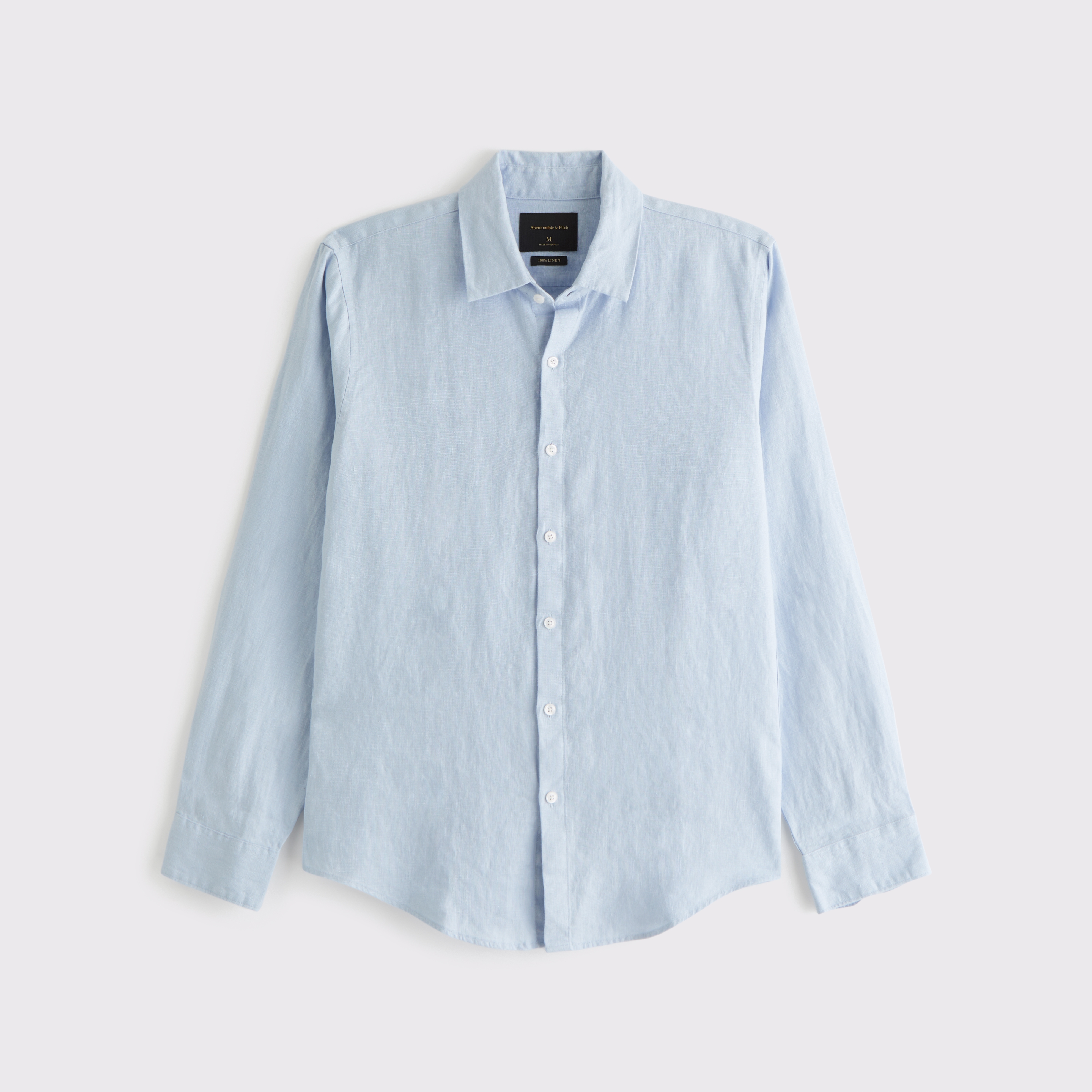 Abercrombie & Fitch The A&f Collins Linen-blend Shirt In Blue