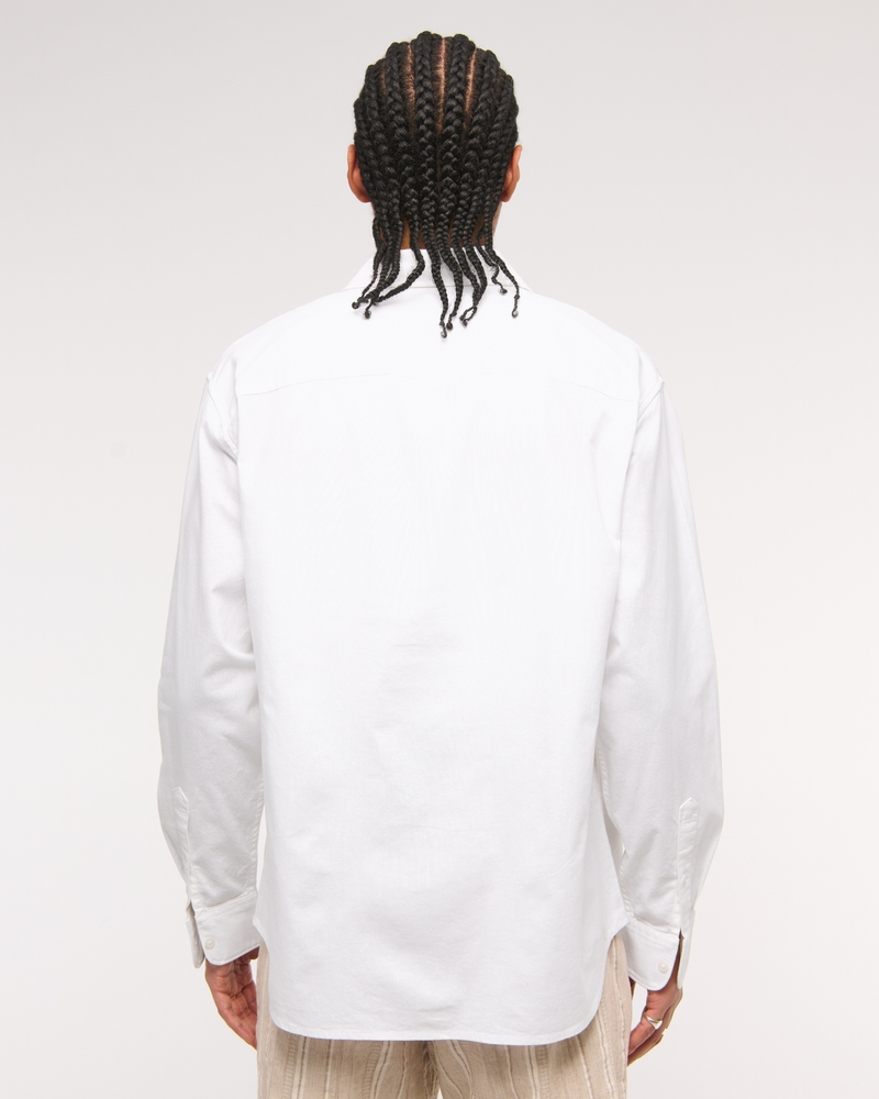 Summer Linen-Blend Button-Up Shirt
