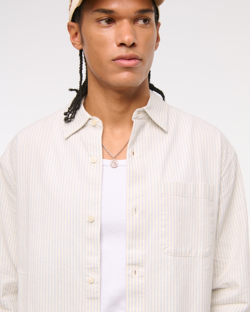 Summer Linen-Blend Button-Up Shirt