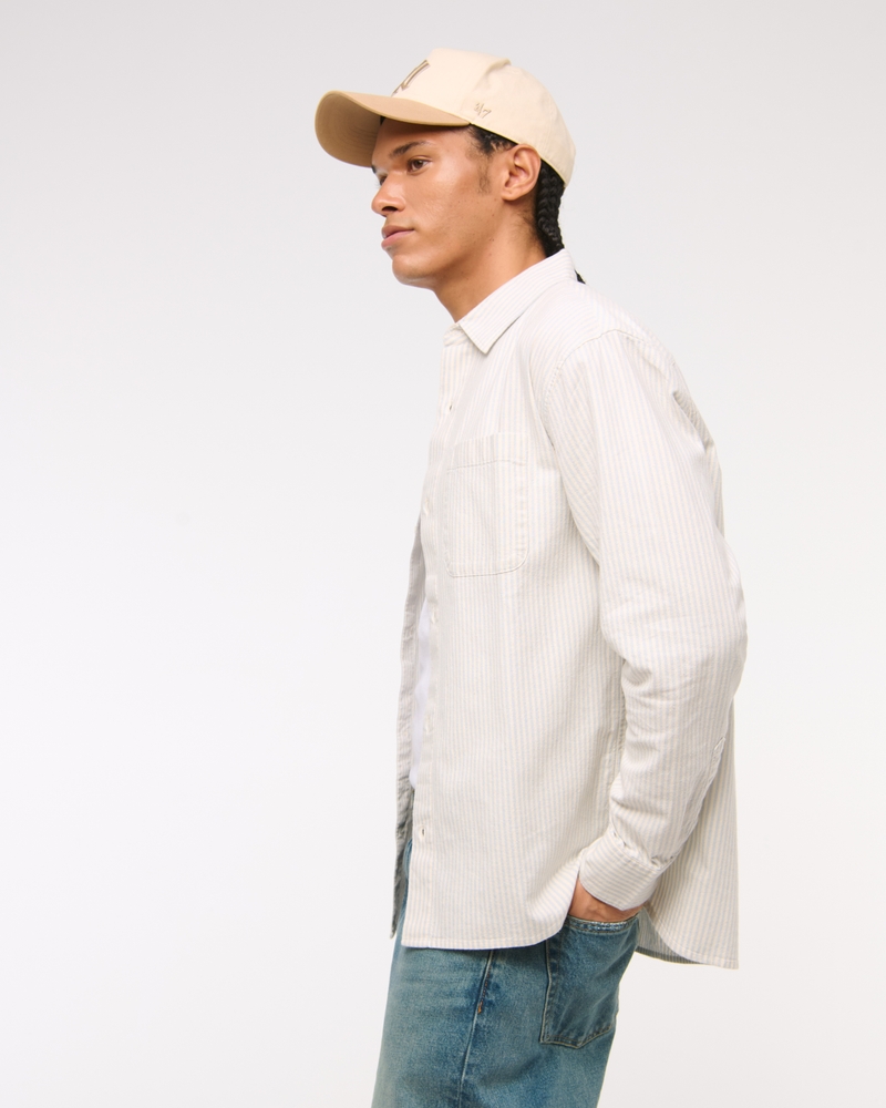Summer Linen-Blend Button-Up Shirt