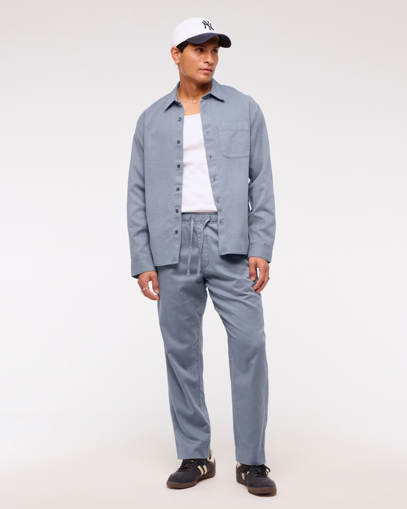 Long-Sleeve Garment Dye Button-Up Shirt