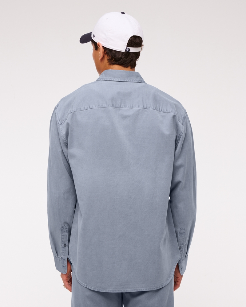Long-Sleeve Garment Dye Button-Up Shirt