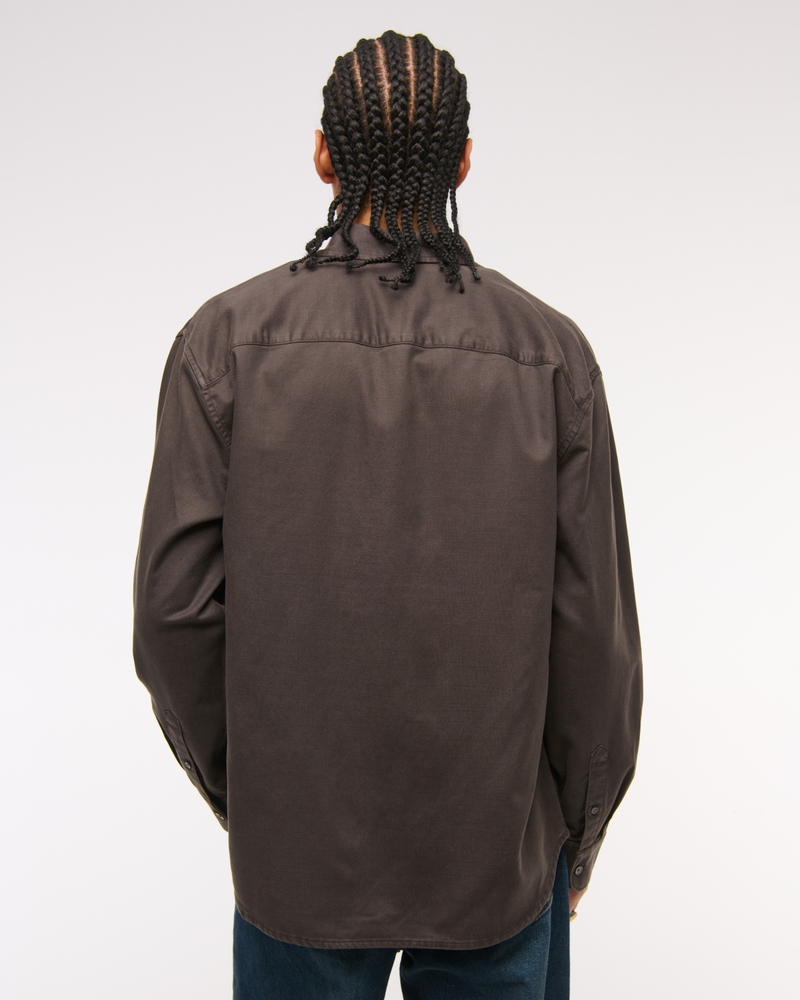 Long-Sleeve Garment Dye Button-Up Shirt