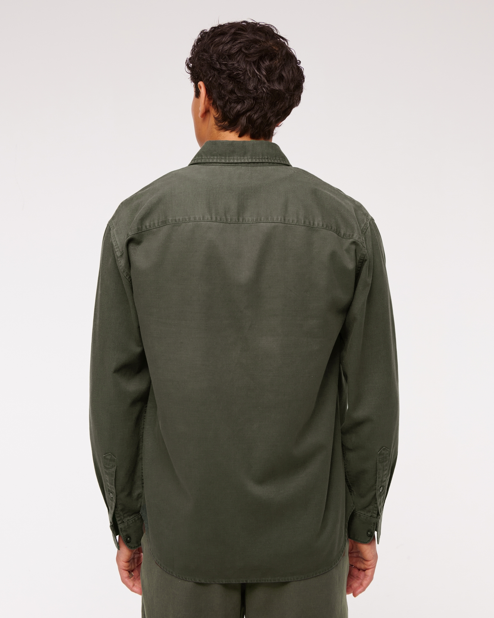 Long-Sleeve Garment Dye Button-Up Shirt