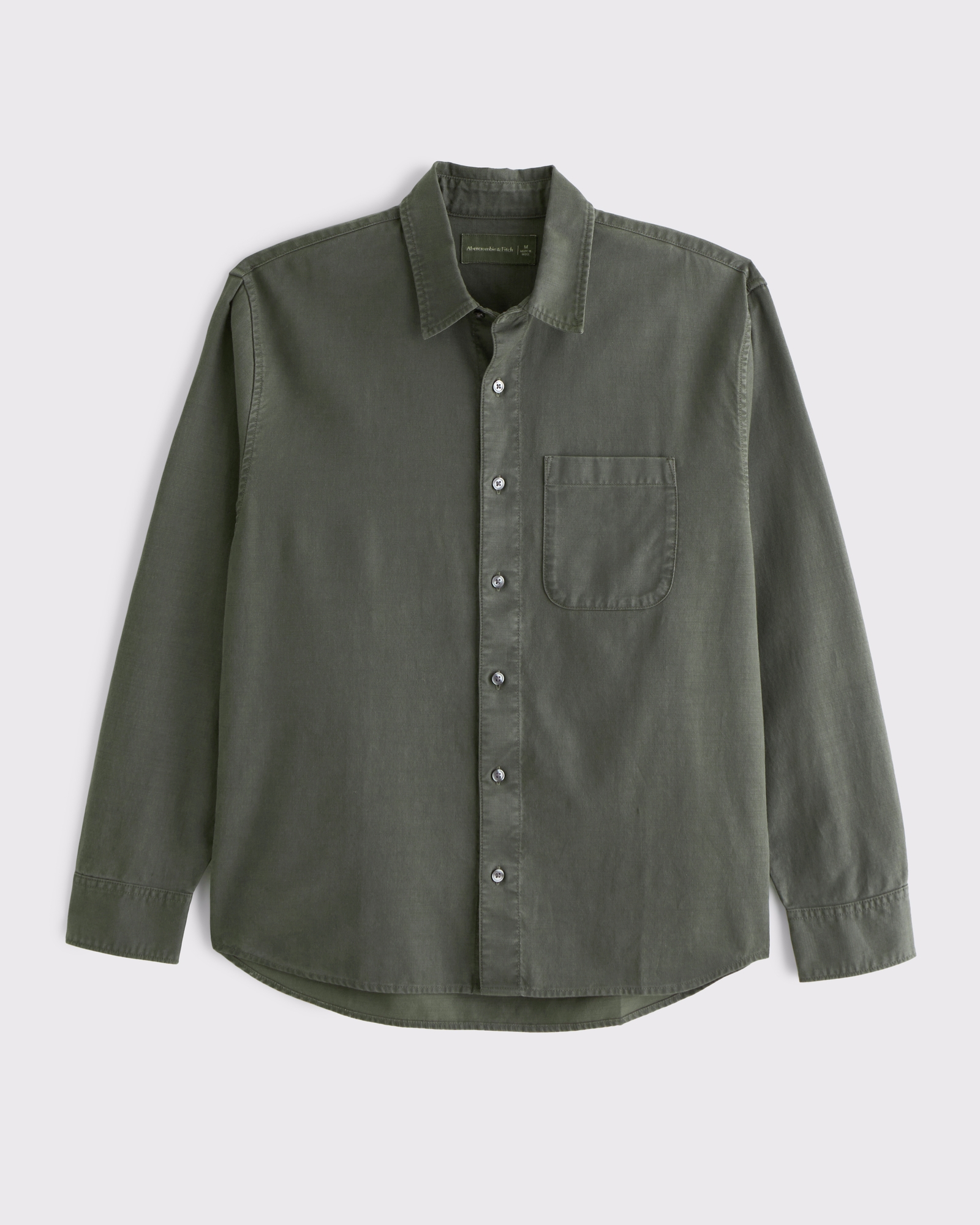 Long-Sleeve Garment Dye Button-Up Shirt