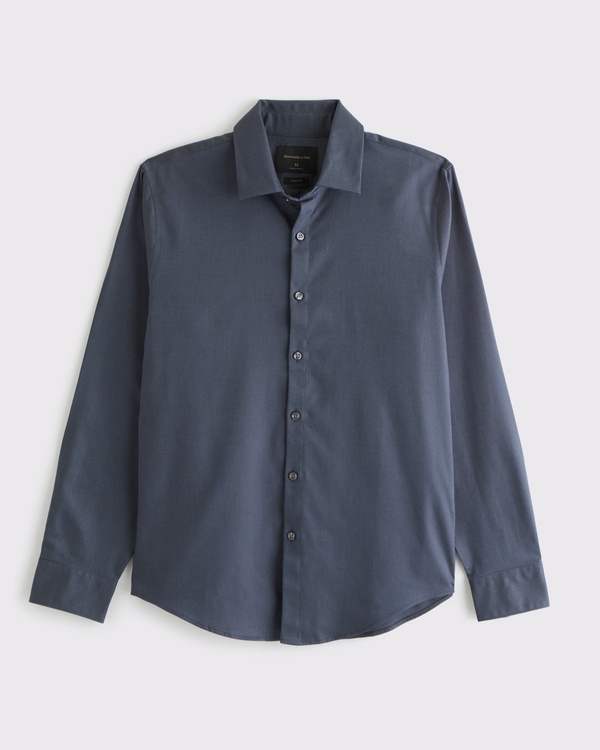 The A&F Collins Slim Suiting Shirt, Navy view 1